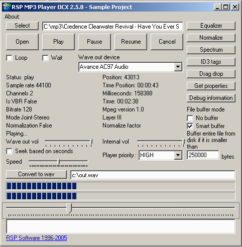 RSP MP3 Player OCX Screenshot